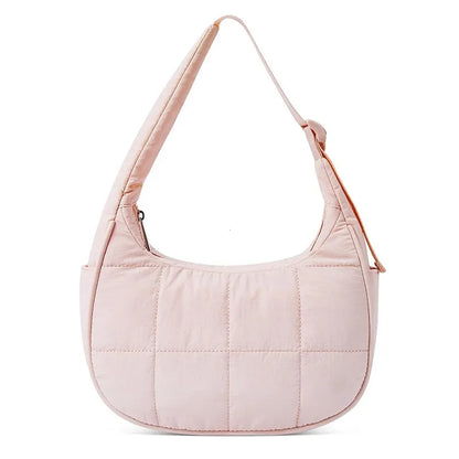 Quilted Nylon Tote Handbag
