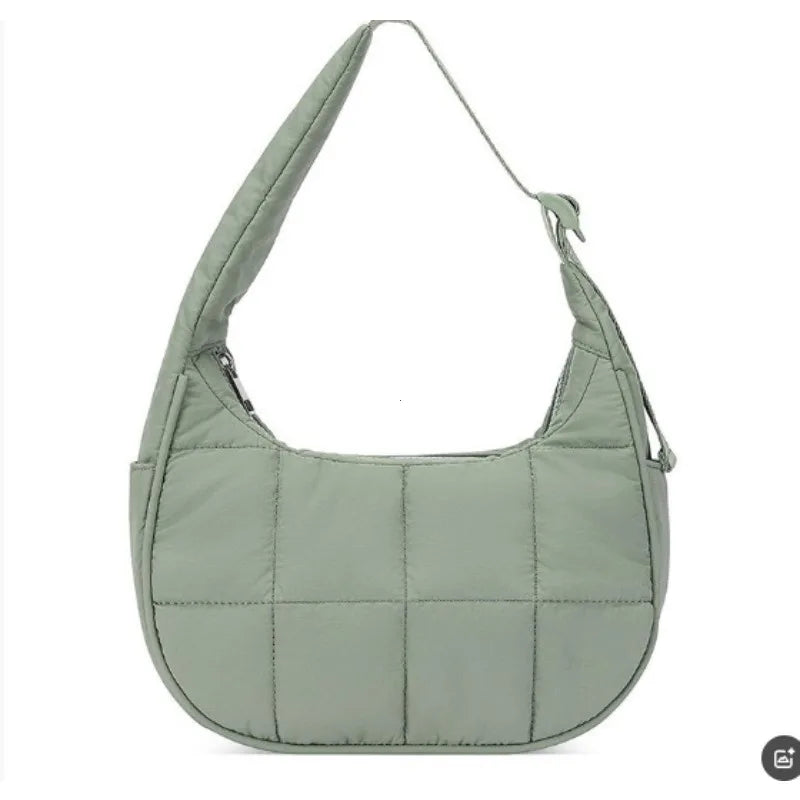 Quilted Nylon Tote Handbag