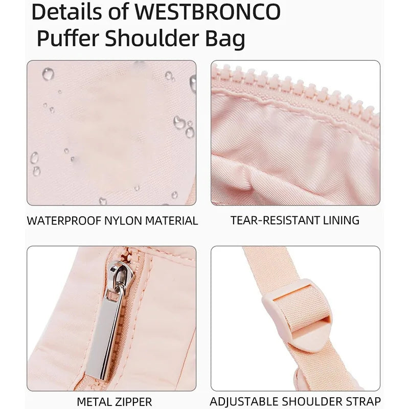 Quilted Nylon Tote Handbag